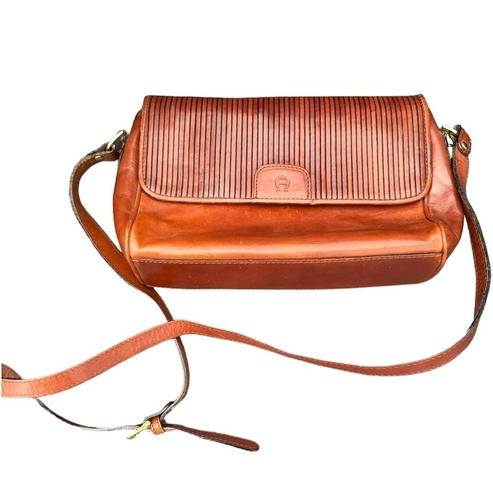 Rare!! Etienne Aigner brown leather handbag/purse/crossbody‎